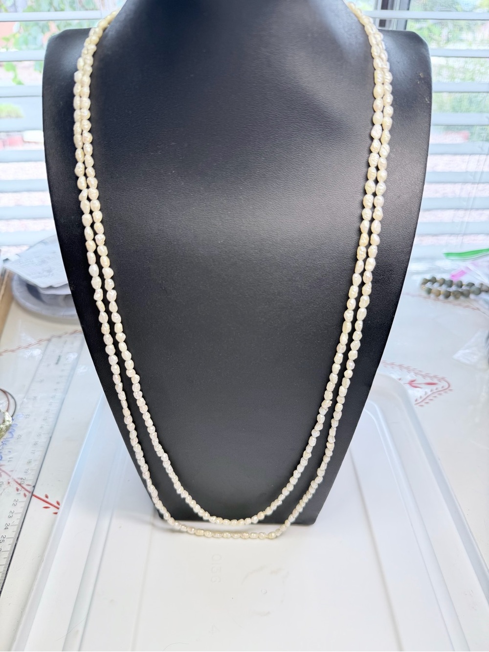 Freshwater 32”White Pearl Necklace - Picture 2 of 4